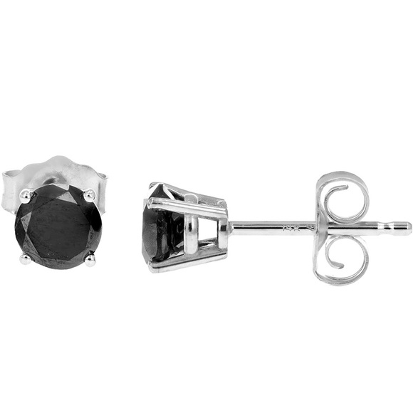 14k Black Diamond 1/2 Carat Earrings - Picture 3 of 10